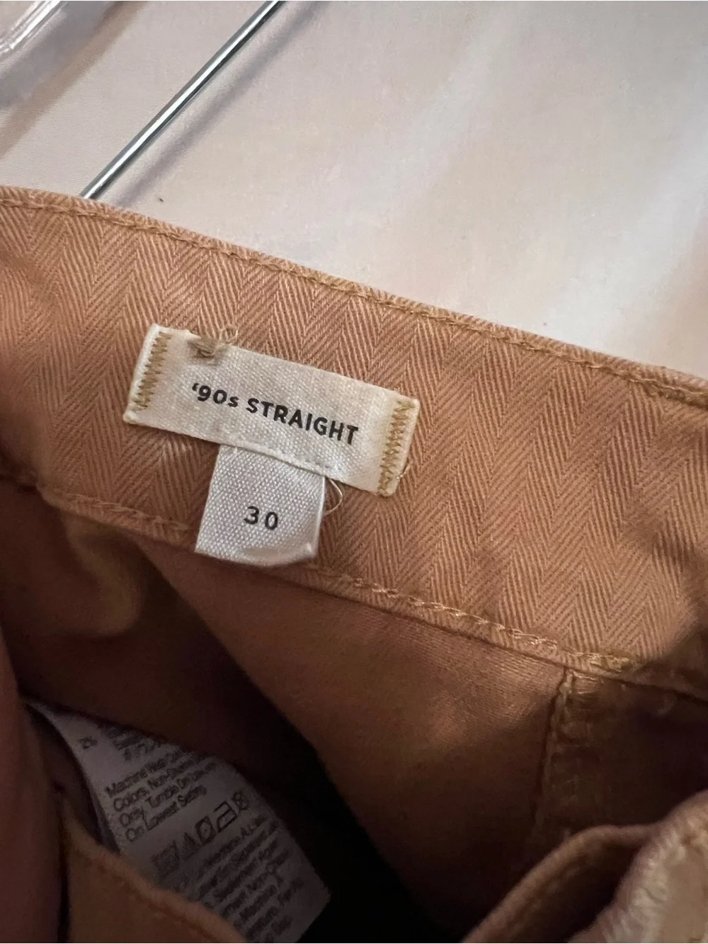 Madewell Garment Dyed 90’s High-Rise Straight Cargo Pants in Tan- Size 30
